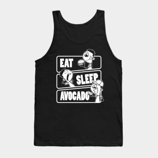 Eat Sleep Avocado Repeat - Vegan avocado food lover graphic Tank Top